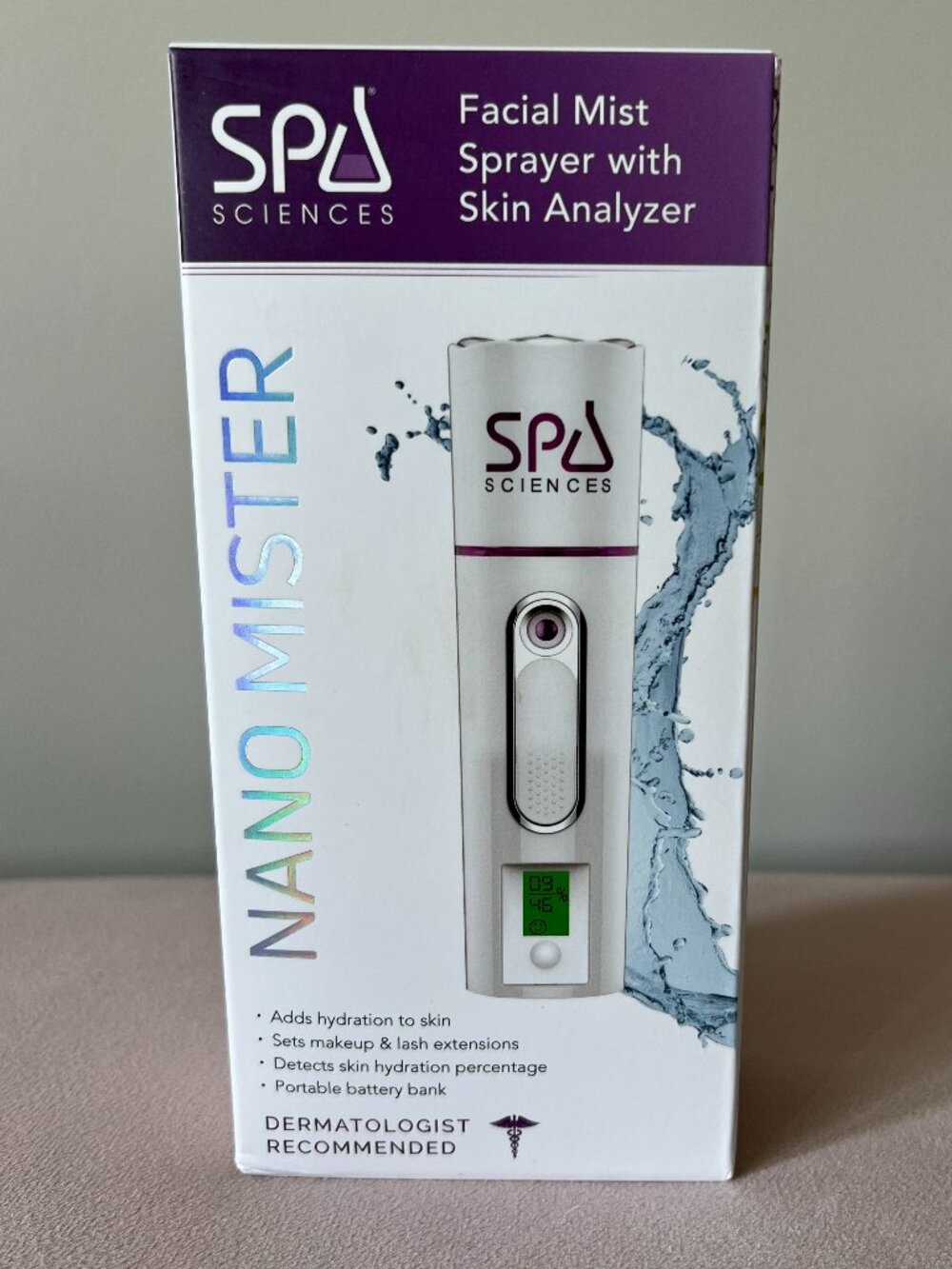 NIB SPA Sciences Nano Mister Facial Mist Sprayer Skin Analyzer